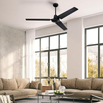 Jax Industrial-Style 56-Inch Indoor Ceiling Fan, Matte Black