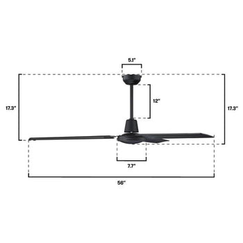 Jax Industrial-Style 56-Inch Indoor Ceiling Fan, Matte Black