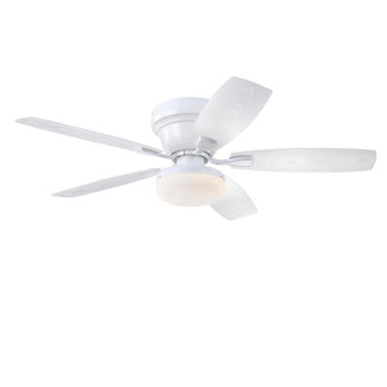 Contempra 52-Inch Indoor/Outdoor Ceiling Fan with Dimmable LED Light Fixture, Matte White
