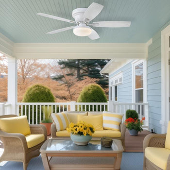 Contempra 52-Inch Indoor/Outdoor Ceiling Fan with Dimmable LED Light Fixture, Matte White