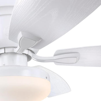 Contempra 52-Inch Indoor/Outdoor Ceiling Fan with Dimmable LED Light Fixture, Matte White