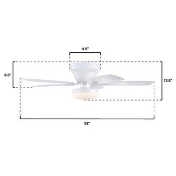 Contempra 52-Inch Indoor/Outdoor Ceiling Fan with Dimmable LED Light Fixture, Matte White