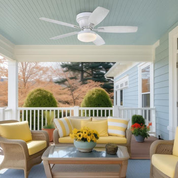 Contempra 52-Inch Indoor/Outdoor Ceiling Fan with LED Light Fixture, Matte White