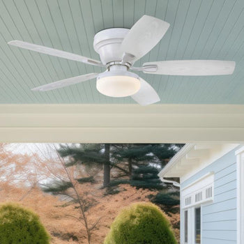 Contempra 52-Inch Indoor/Outdoor Ceiling Fan with LED Light Fixture, Matte White