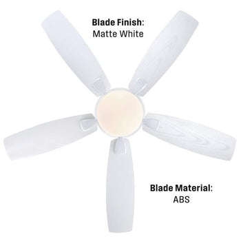 Contempra 52-Inch Indoor/Outdoor Ceiling Fan with LED Light Fixture, Matte White