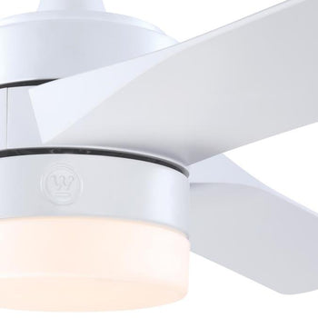 Alta Vista 52-Inch Indoor/Outdoor Ceiling Fan with Dimmable LED Light, Matte White