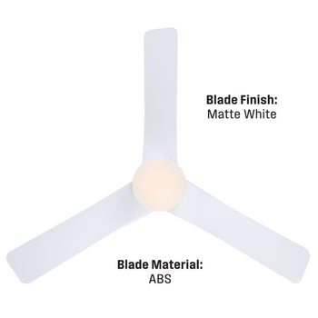 Alta Vista 52-Inch Indoor/Outdoor Ceiling Fan with Dimmable LED Light, Matte White