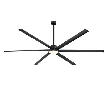 Widespan 96-Inch Indoor/Outdoor Industrial Ceiling Fan with Integrated Dimmable LED, Matte Black Finish