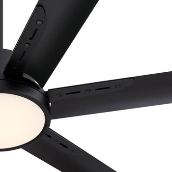 Widespan 96-Inch Indoor/Outdoor Industrial Ceiling Fan with Integrated Dimmable LED, Matte Black Finish
