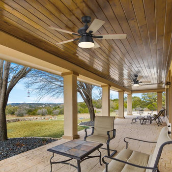 Nevada 42-Inch Indoor/Outdoor Ceiling Fan with Dimmable LED Light Fixture, Iron Finish