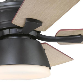 Nevada 42-Inch Indoor/Outdoor Ceiling Fan with Dimmable LED Light Fixture, Iron Finish