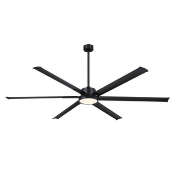 Hudson Yards 80-Inch Indoor/Outdoor Ceiling Fan with Dimmable LED, Matte Black