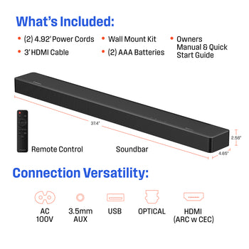 3.1.2 Channel All-In-One Soundbar with Built in Subwoofer