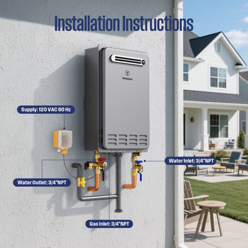 Apolo Performance Tankless Outdoor Propane Water Heater, 120,000 BTU