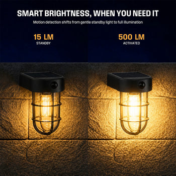 500 Lumen Solar Motion-Activated Outdoor Wall Light, 2-Pack