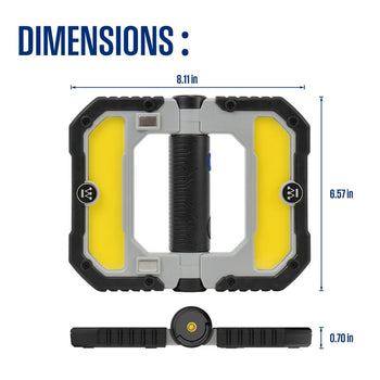 2000-Lumen Foldable Rechargeable COB LED Work Light