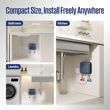 8KW Mini Electric Tankless Water Heater, Deep Blue