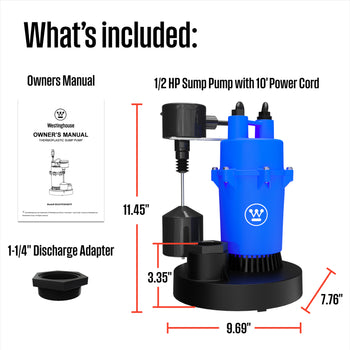 1/2 HP Submersible Sump Pump with Vertical Float Switch