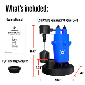 1/3 HP Submersible Sump Pump with Vertical Float Switch