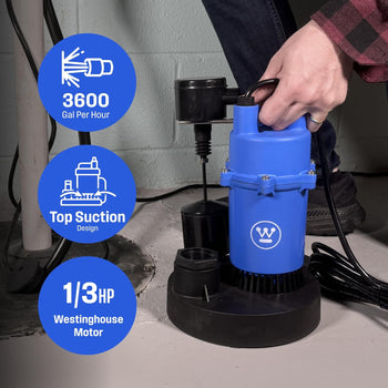 1/3 HP Submersible Sump Pump with Vertical Float Switch