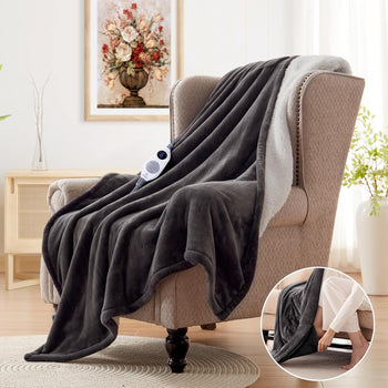 Electric Heated Throw with Foot Pocket 50