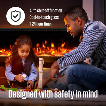 50 Inch 3 Sided Electric Fireplace Heater