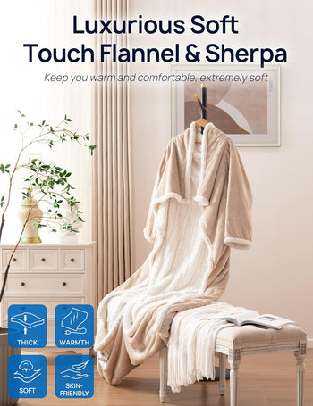 Wearable Heated Throw with Sleeves 70