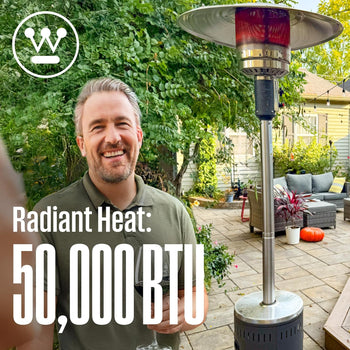 Outdoor Propane Patio Heater with Wheels,  50,000 BTU