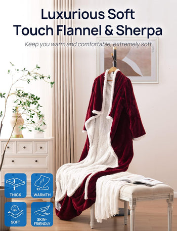 Wearable Heated Throw with Sleeves 70