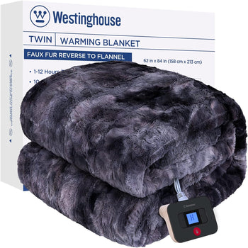 Electric Heated Faux Fur Blanket 62