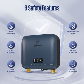 6.5KW Electric Tankless Water Heater, Deep Blue