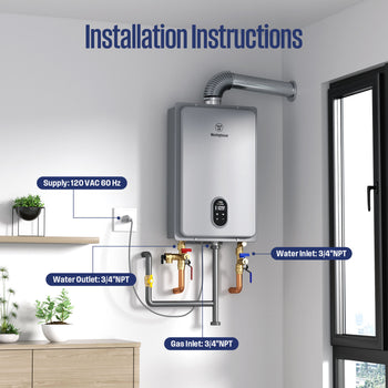 Apolo Performance Tankless Indoor Propane Water Heater, 120,000 BTU