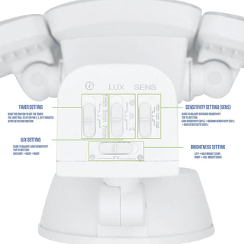 5000 Lumen Motion Activated Integrated LED Outdoor Triple Head Security Light