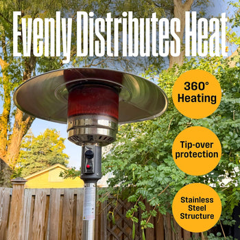 Outdoor Propane Patio Heater with Wheels,  50,000 BTU