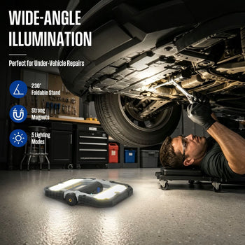 2000-Lumen Foldable Rechargeable COB LED Work Light
