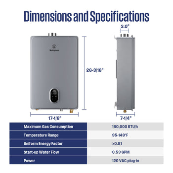 Apolo Performance Tankless Indoor Natural Gas Water Heater 180,000 BTU