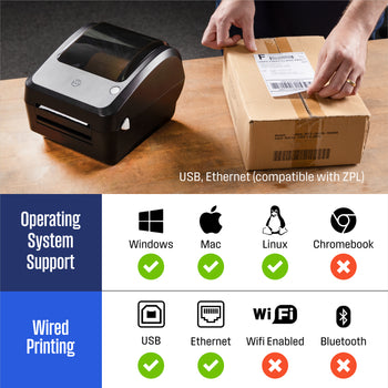 WHTP203e USB Direct Thermal Shipping Label Printer