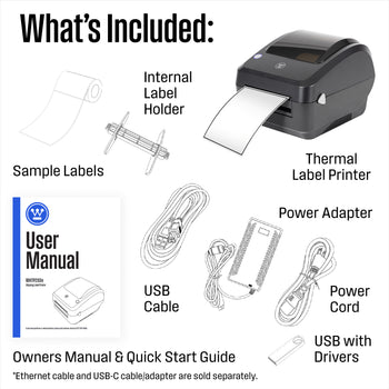 WHTP203e USB Direct Thermal Shipping Label Printer