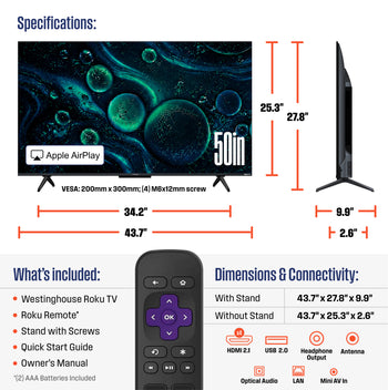 50” Mini-LED 4K UHD Roku TV