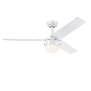 Talia 48-Inch Indoor Ceiling Fan with LED Light Fixture, Matte White