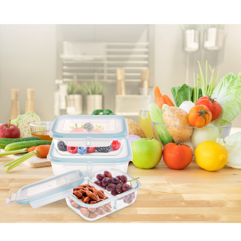K - 3 Piece Rectanlge Glass Containers