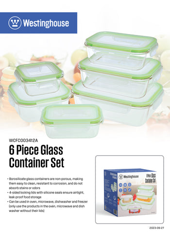 K - 6 Piece Glass Container Set