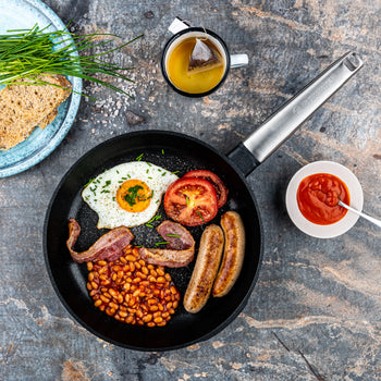 K - Fry Pan with Stainless Steel Handle (Black)