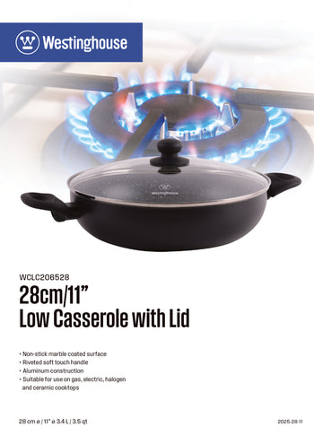 Low Casserole with Lid 28cm