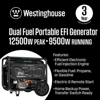 WGen9500DFc EFI - Dual Fuel with CO Sensor