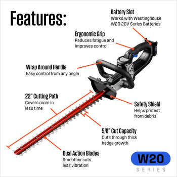 Cordless 20V Hedge Trimmer