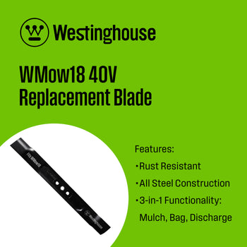 17 Inch Replacement Steel Mower Blade for Electric Lawn Mower, Fits WMow18 40V