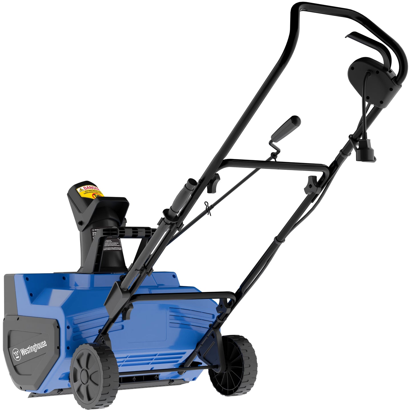 Manufacturer rear view of the corded WSnow22, showing the operator position and control arrangement.