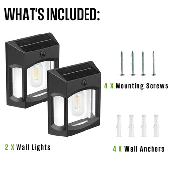 600 Lumen Solar Motion Activated Linkable Wall Light, 2pk