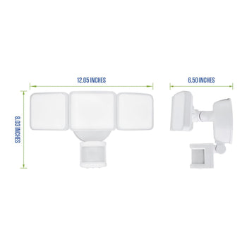 5000 Lumen Motion Activated Integrated LED Outdoor Triple Head Security Light